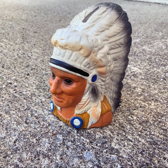 Vintage Japan Native American Indian Chief coin bank - Picture 2 of 9